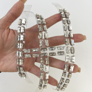 Double-Row Rhinestone Clear TPU Shoe Upper
