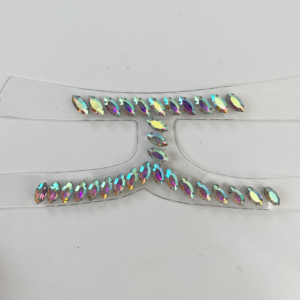 Clear TPU Iridescent Marquise Rhinestone H-Strap Sandal Upper