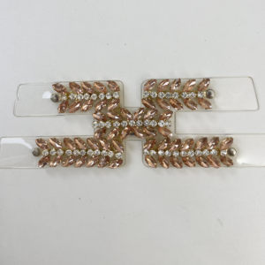 Clear TPU Champagne Marquise Leaf Rhinestone H-Strap Sandal Upper