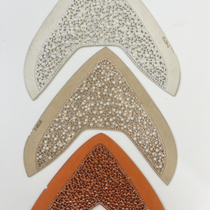 V-Shape Cut-Out Pearl & Rhinestone Sandal Upper