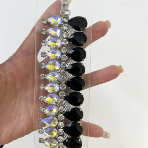 Contrast AB & Black Teardrop Crystal Clear TPU Band Upper