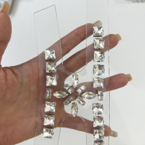 Geometric Crystal Starburst Clear TPU Double Band Shoe Upper