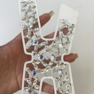White Openwork Geometric Crystal Rhinestone Sandal Upper