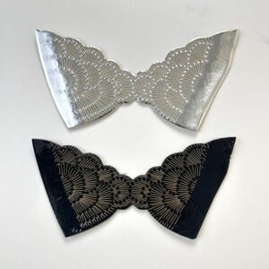 Radiating Fan-Pattern Crystal Studded Winged Vamp Upper