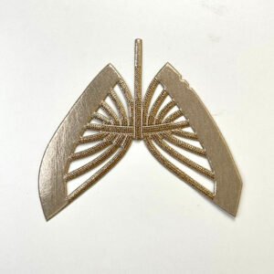 Champagne Gold Metallic Cutout Butterfly Wing Sandal Upper with Rhinestones