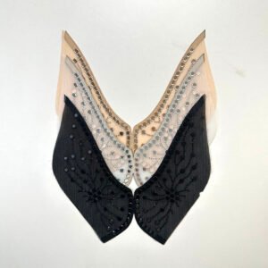 Sparkling Crystal Radiating Motif Netting Vamp Upper
