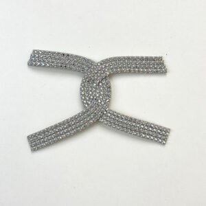 Silver Multi-Strand Rhinestone Interlocked Knot Sandal Upper