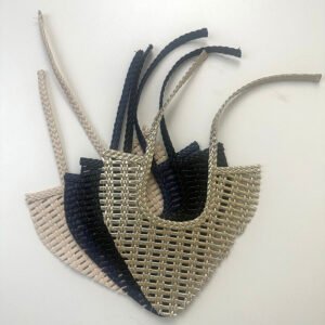 Multicolor Woven Lattice Pointed Vamp Upper with Braided Straps