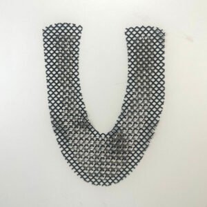 Gunmetal Pyramid Triangle Gem Netting U-Cut Upper Patch