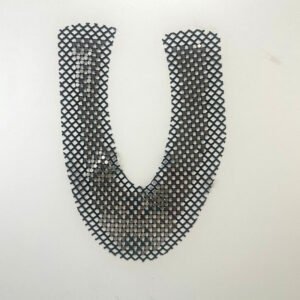 Black Fishnet U-Cut Metallic Studded Mesh Shoe Upper