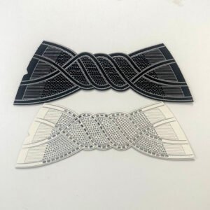 Geometric Twisted Wave Rhinestone Wide Strap Sandal Upper