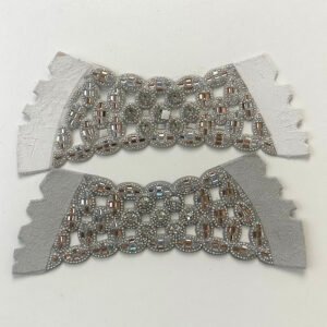 Geometric Crystal Lattice Scalloped Band Upper for Sandals