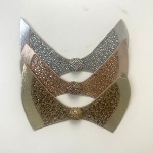 Glamorous Metallic Rhinestone Curved Band Upper for Sandals