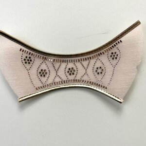 Ornate Rose Gold Metallic Shoe Vamp Patch with Exquisite Geometric Floral Rhinestone Design and Baguette Crystal Accents.